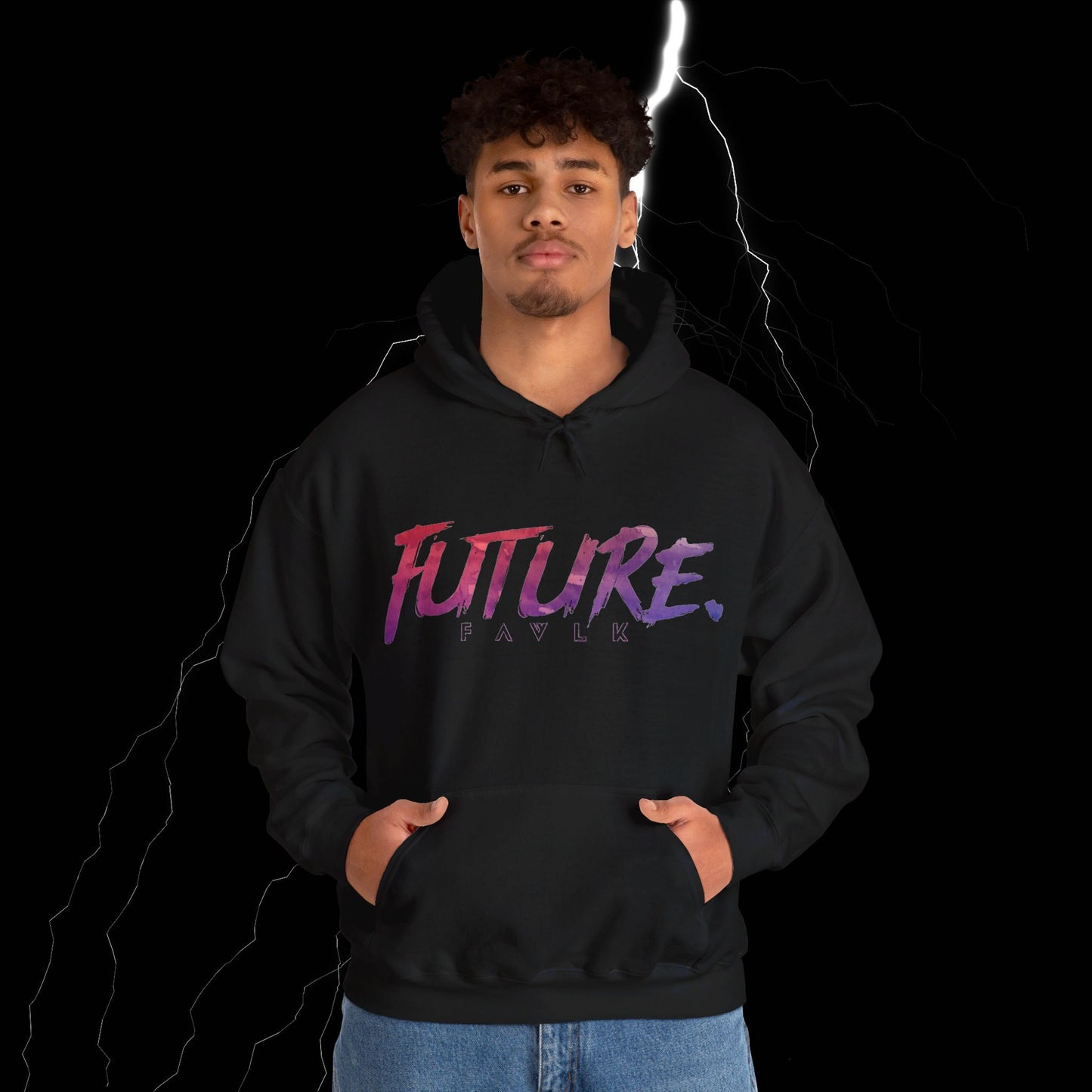 FAVLK FUTURE Pink/Purple/Black Unisex Heavy Blend™ Hooded Sweatshirt