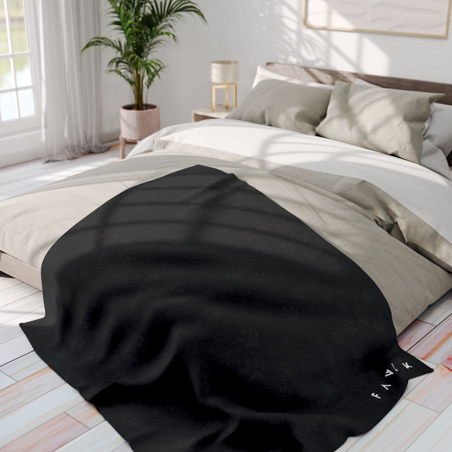 FAVLK Black Paw Print Arctic Fleece Blanket