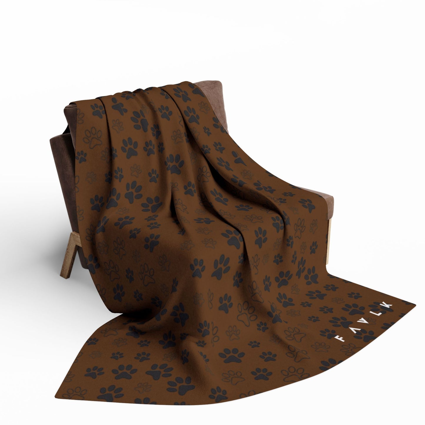 FAVLK Brown Paw Print Arctic Fleece Blanket