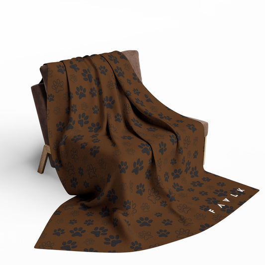 FAVLK Brown Paw Print Arctic Fleece Blanket