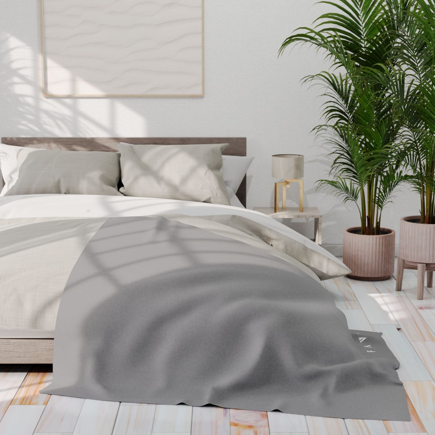 FAVLK Light Grey Arctic Fleece Blanket