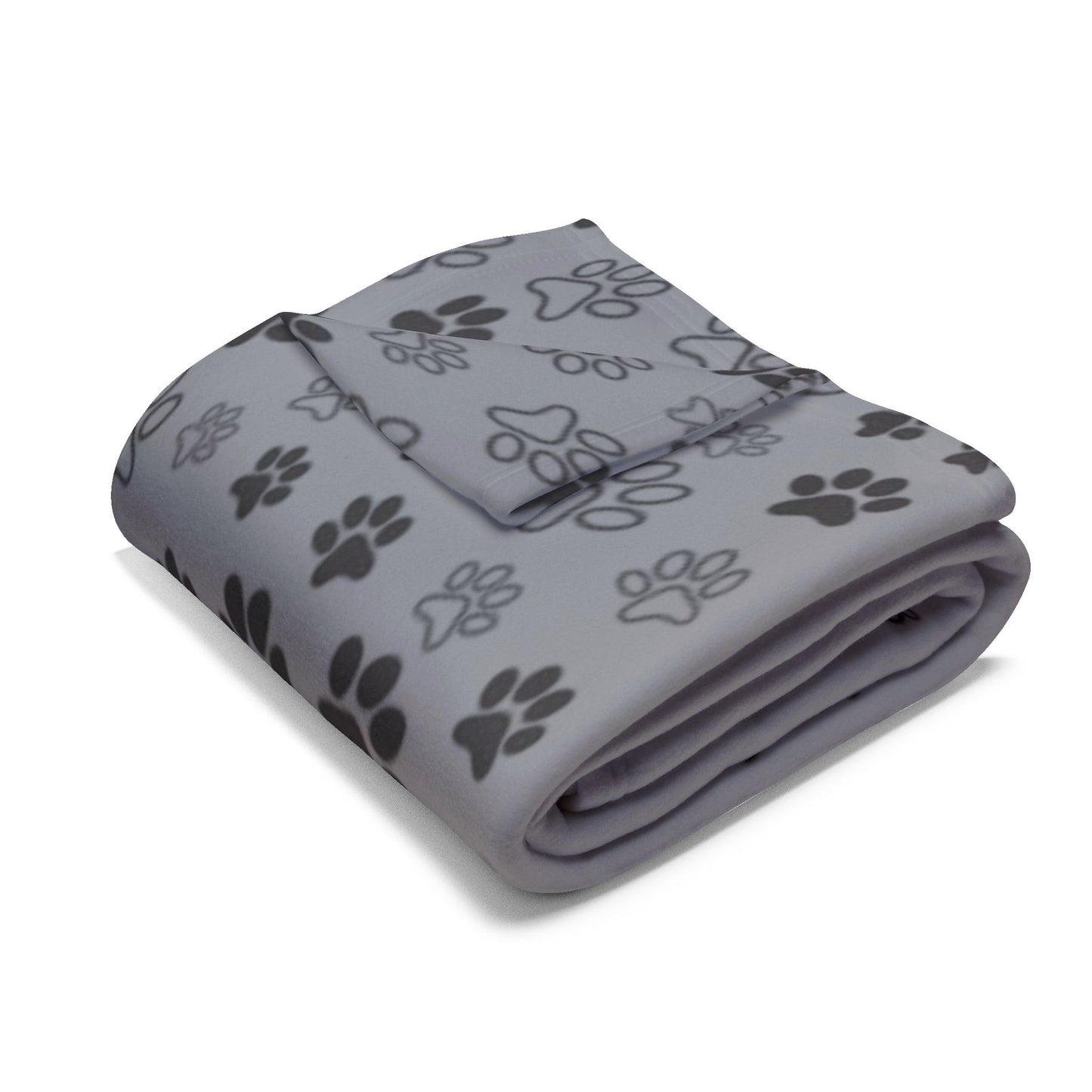 FAVLK Grey Paw Print Arctic Fleece Blanket