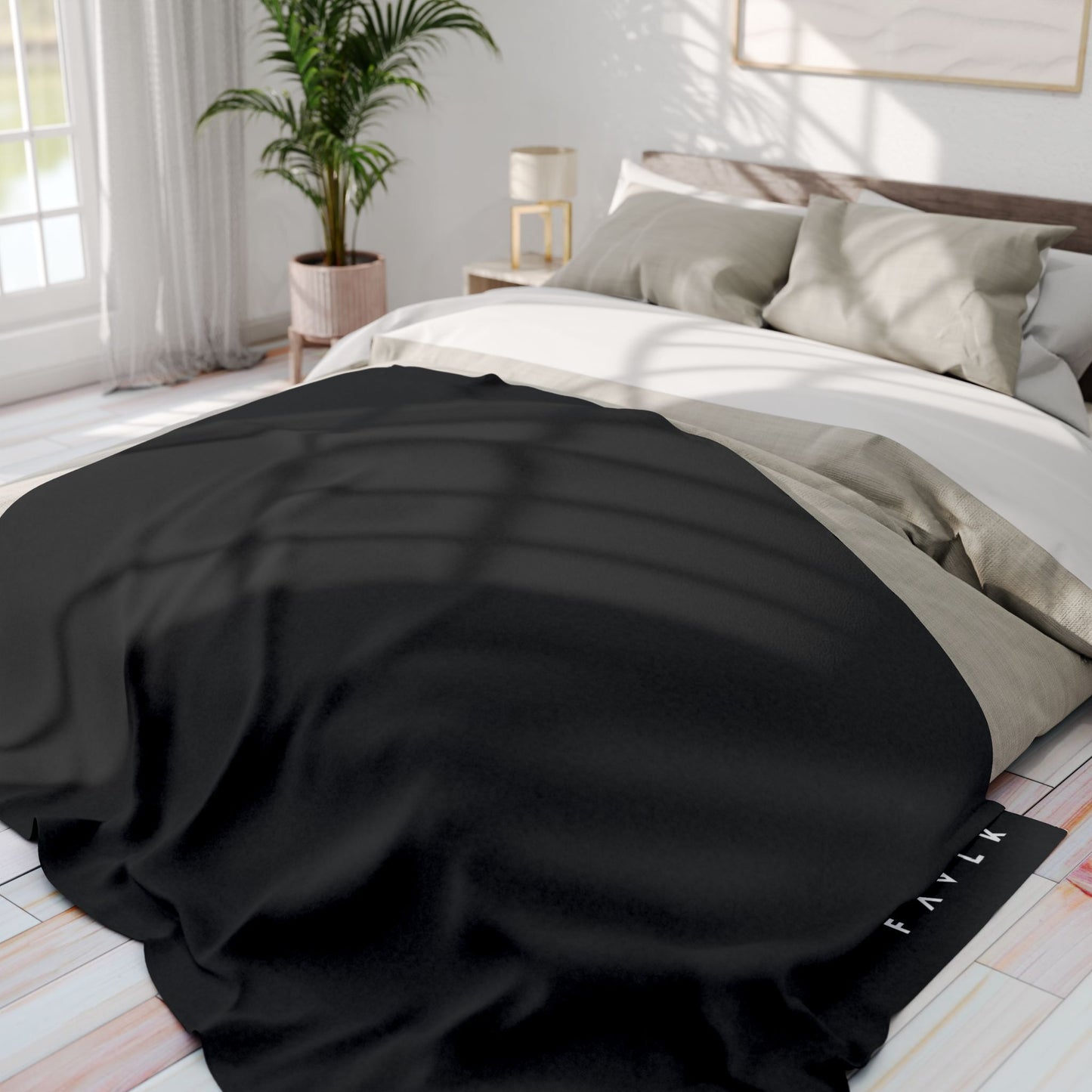 FAVLK Black Arctic Fleece Blanket