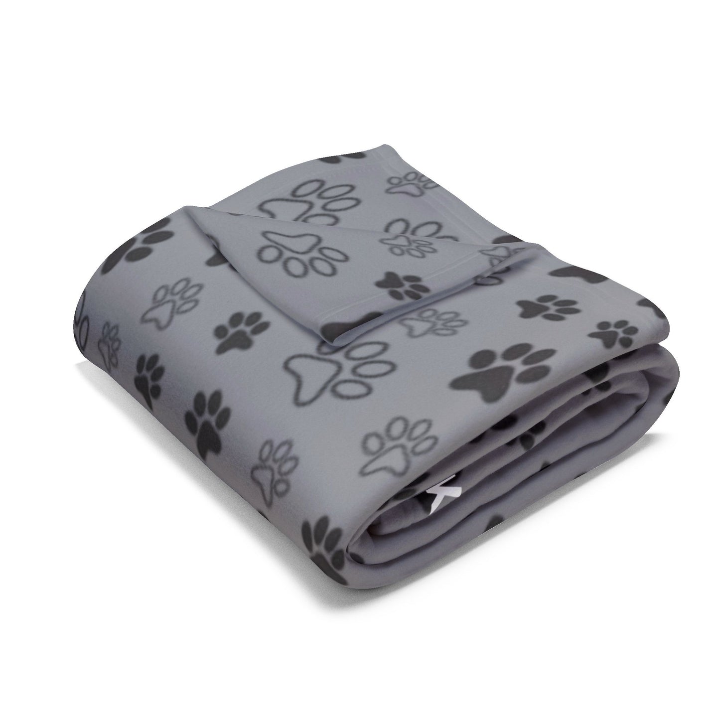 FAVLK Grey Paw Print Arctic Fleece Blanket