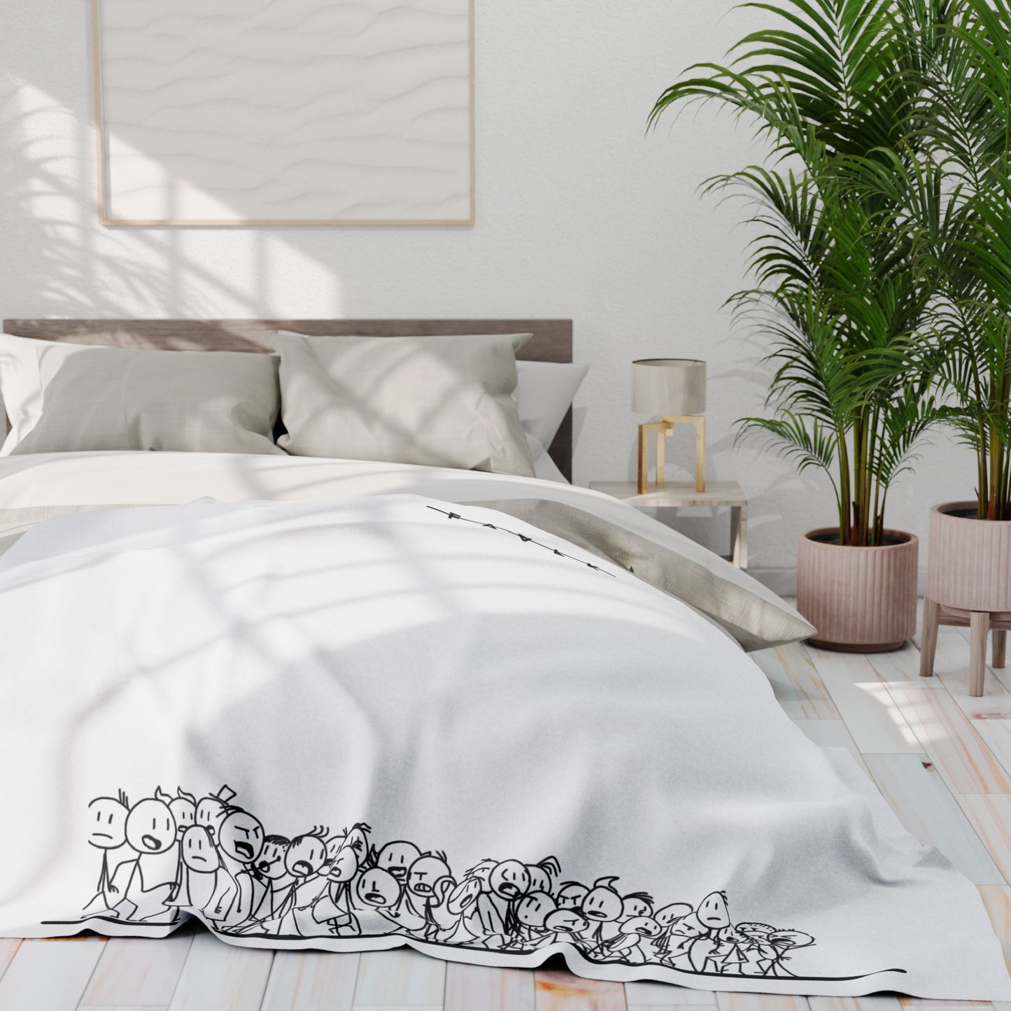 FAVLK White Stickman Arctic Fleece Blanket