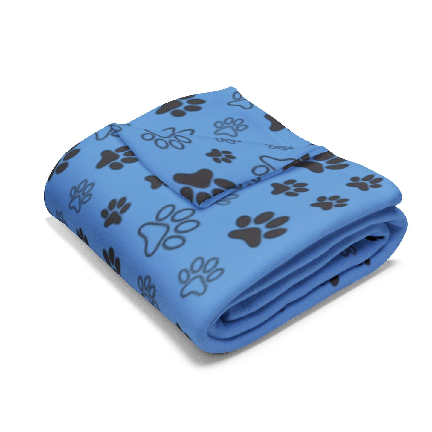 FAVLK Light Blue Paw Print Arctic Fleece Blanket