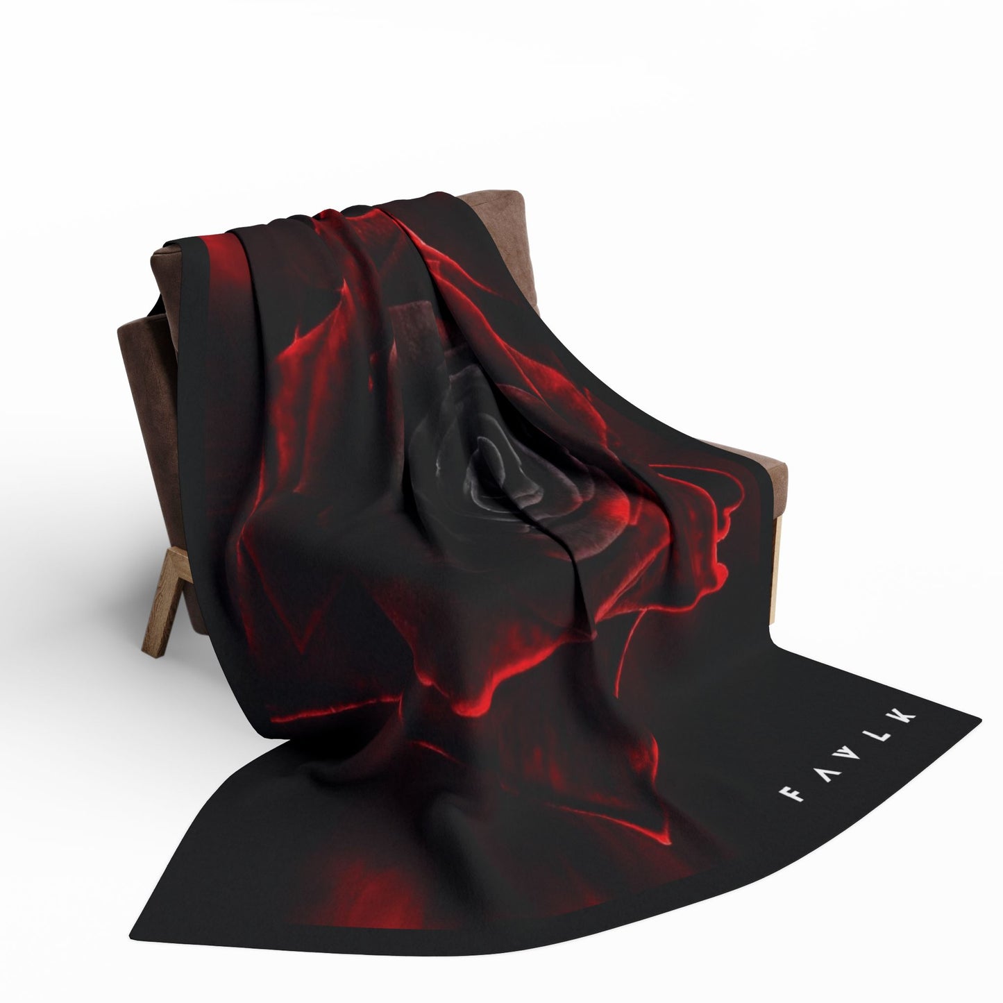 FAVLK Red/Black Rose Arctic Fleece Blanket