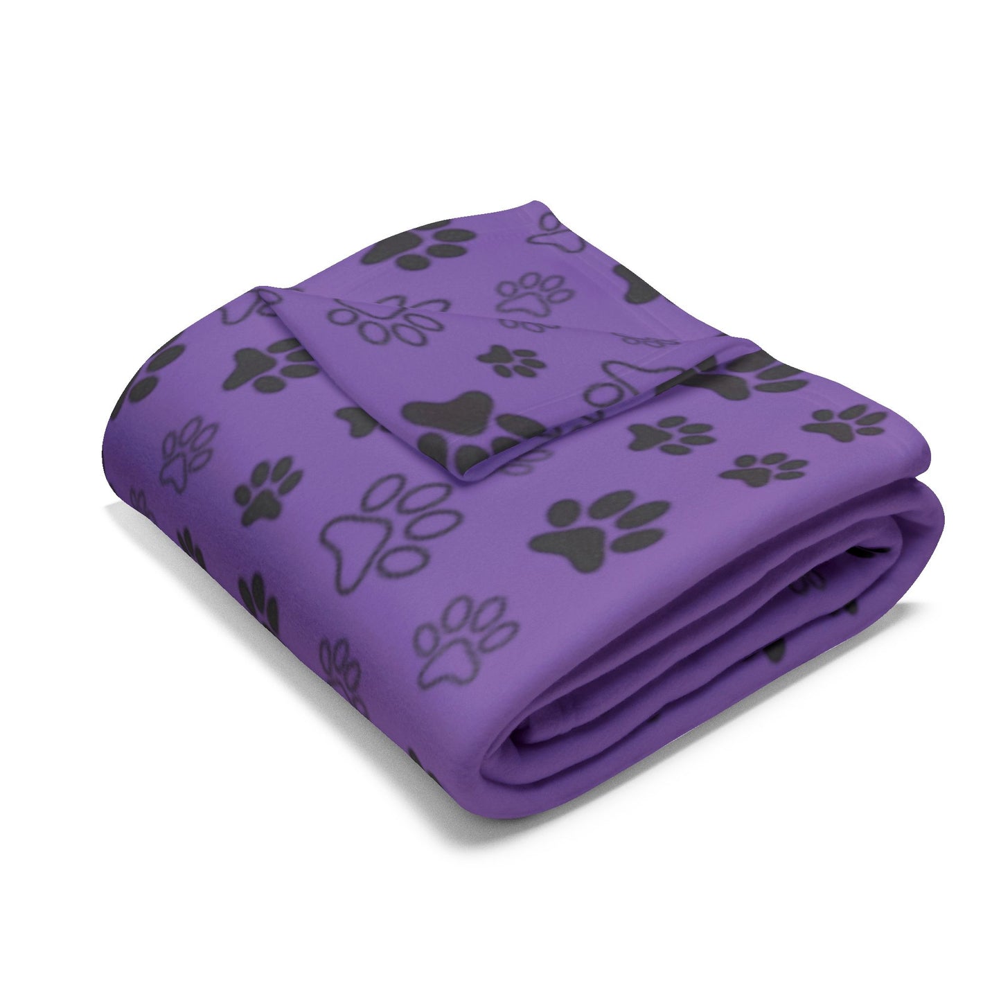 FAVLK Purple Paw Print Arctic Fleece Blanket