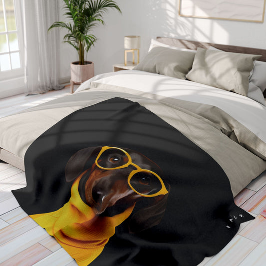 FAVLK Black Dachshund Arctic Fleece Blanket