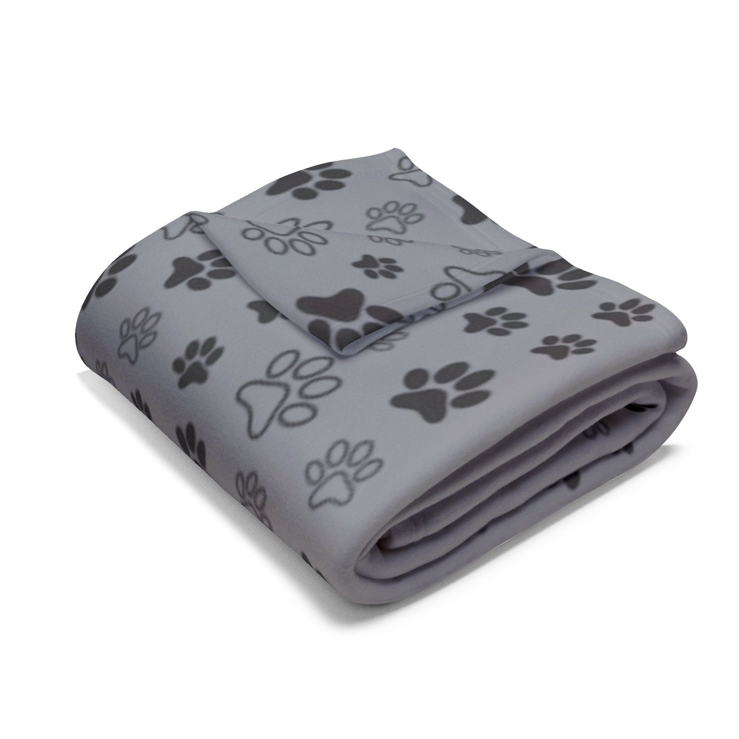 FAVLK Grey Paw Print Arctic Fleece Blanket