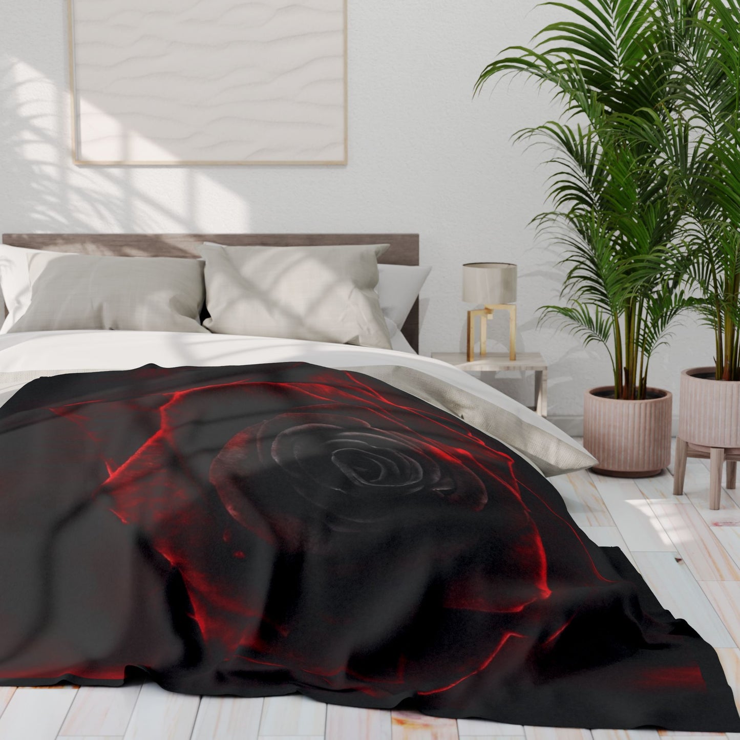 FAVLK Red/Black Rose Arctic Fleece Blanket