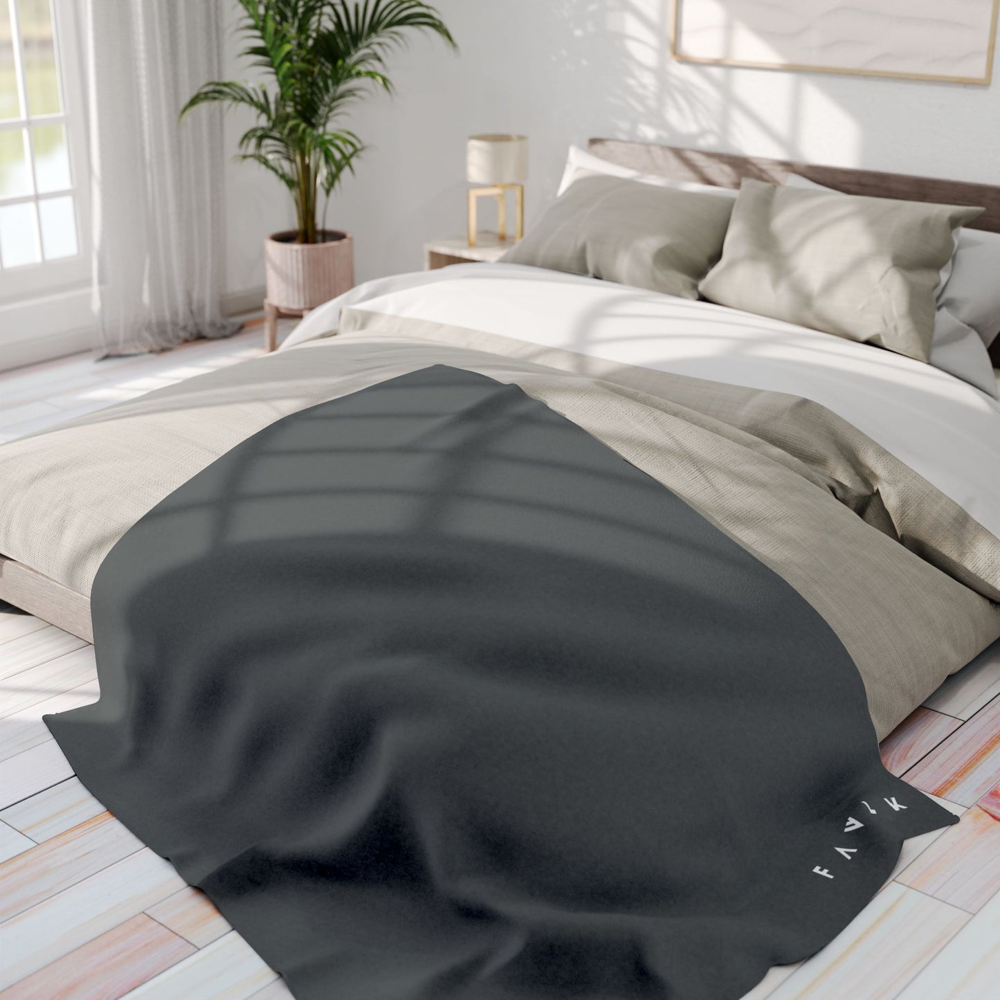 FAVLK Dark Grey Arctic Fleece Blanket