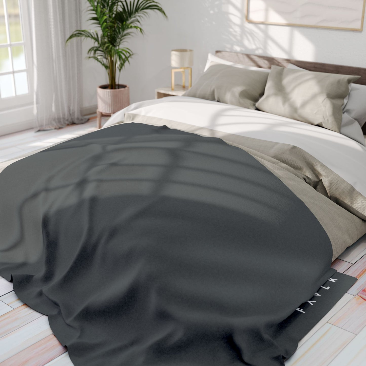 FAVLK Dark Grey Arctic Fleece Blanket