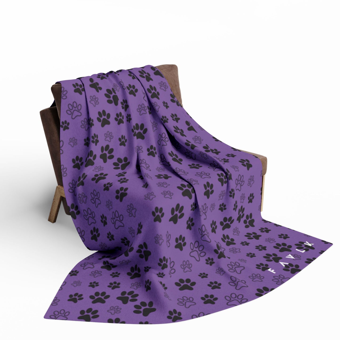 FAVLK Purple Paw Print Arctic Fleece Blanket