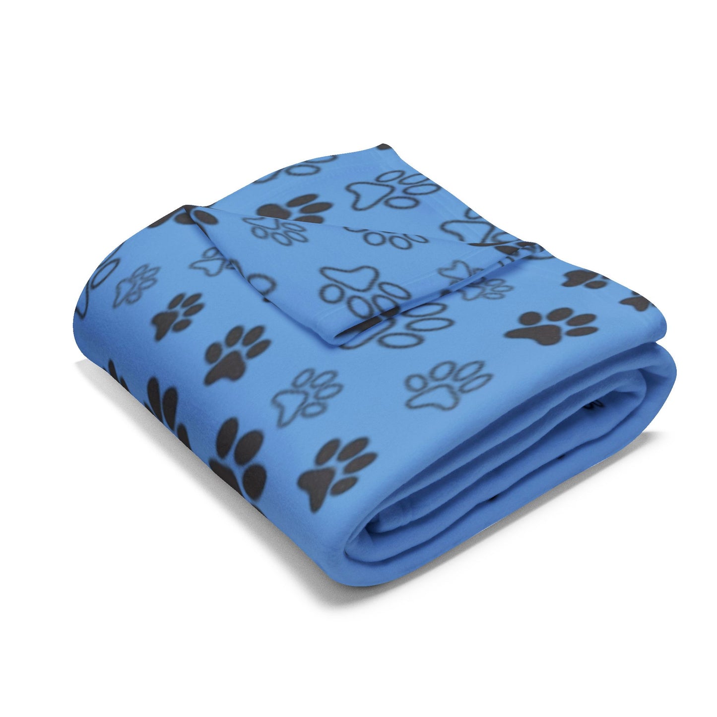 FAVLK Light Blue Paw Print Arctic Fleece Blanket