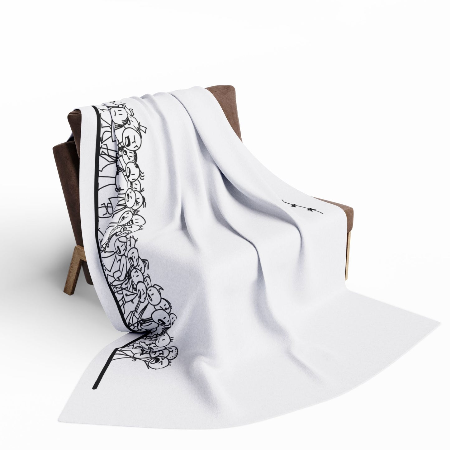 FAVLK White Stickman Arctic Fleece Blanket