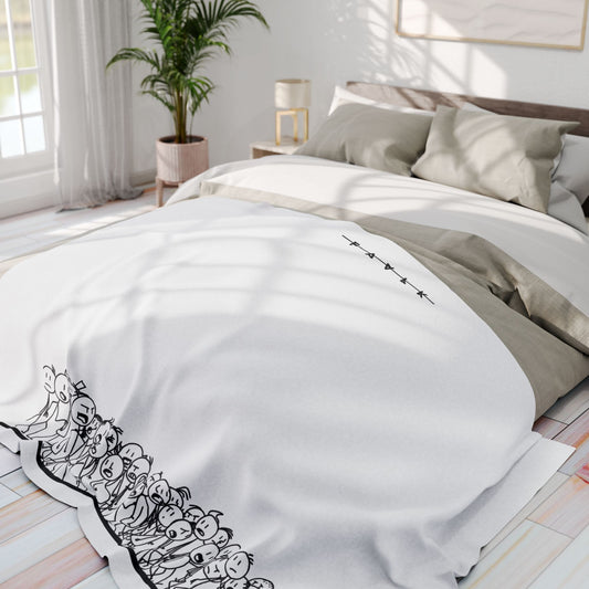 FAVLK White Stickman Arctic Fleece Blanket