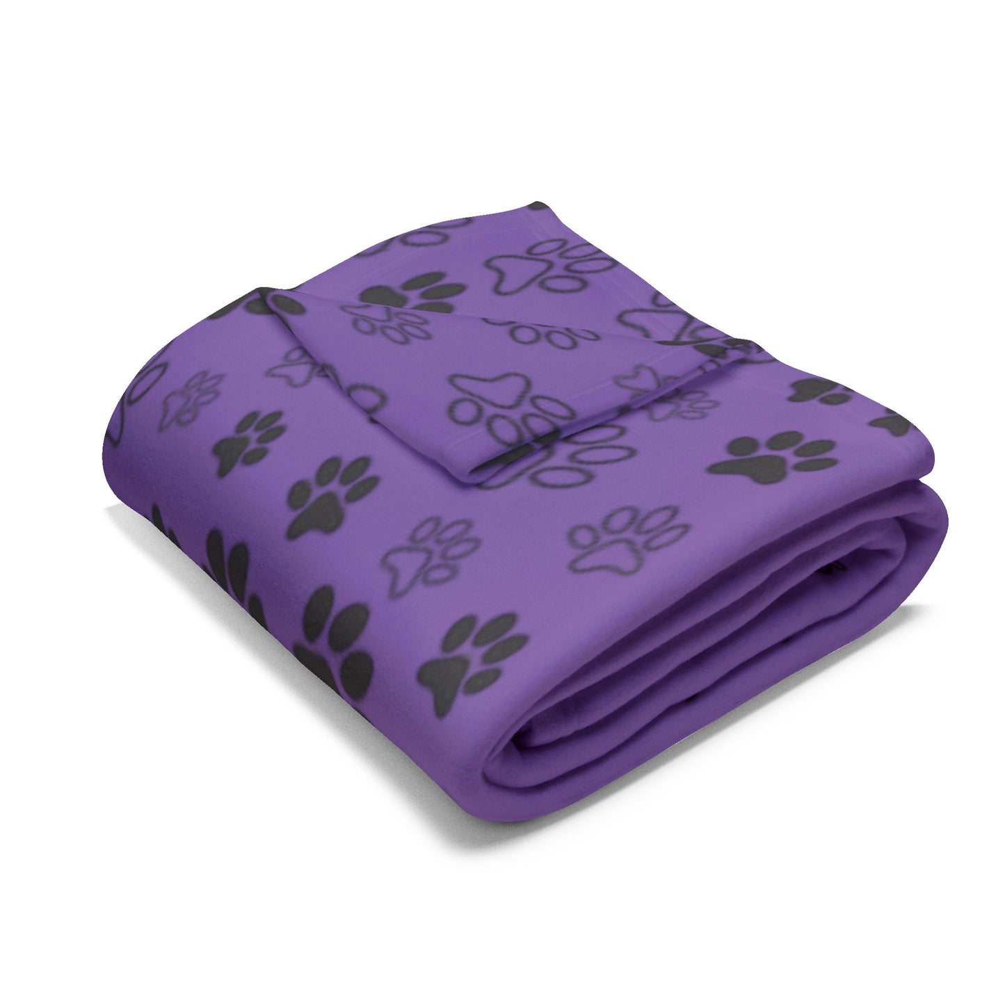 FAVLK Purple Paw Print Arctic Fleece Blanket